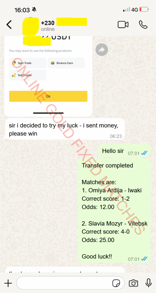 online gold correct score fixed matches